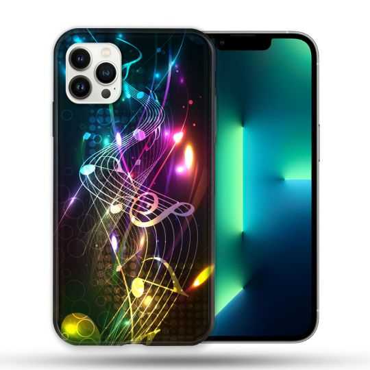 Coque Compatible Magsafe Pour Apple Iphone 13 PRO Musique Partition Multicolore