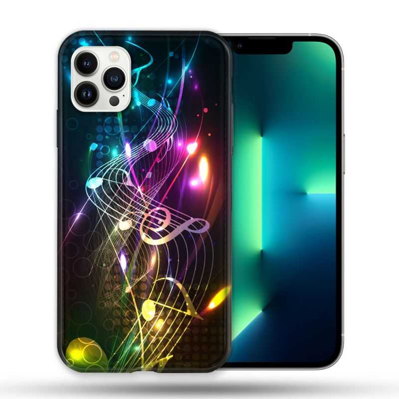Coque Compatible Magsafe Pour Apple Iphone 13 PRO Musique Partition Multicolore