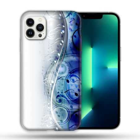 Coque Compatible Magsafe Pour Apple Iphone 13 PRO Musique Partition Vague