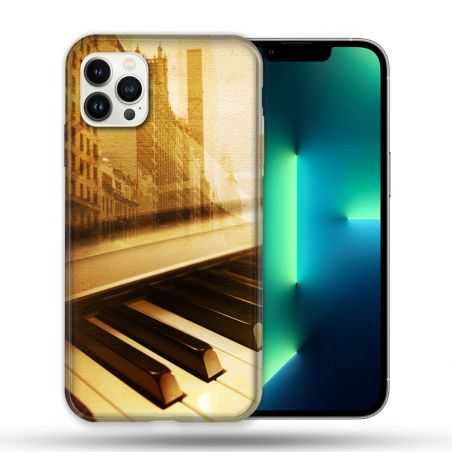 Coque Compatible Magsafe Pour Apple Iphone 13 PRO Musique Piano Retro