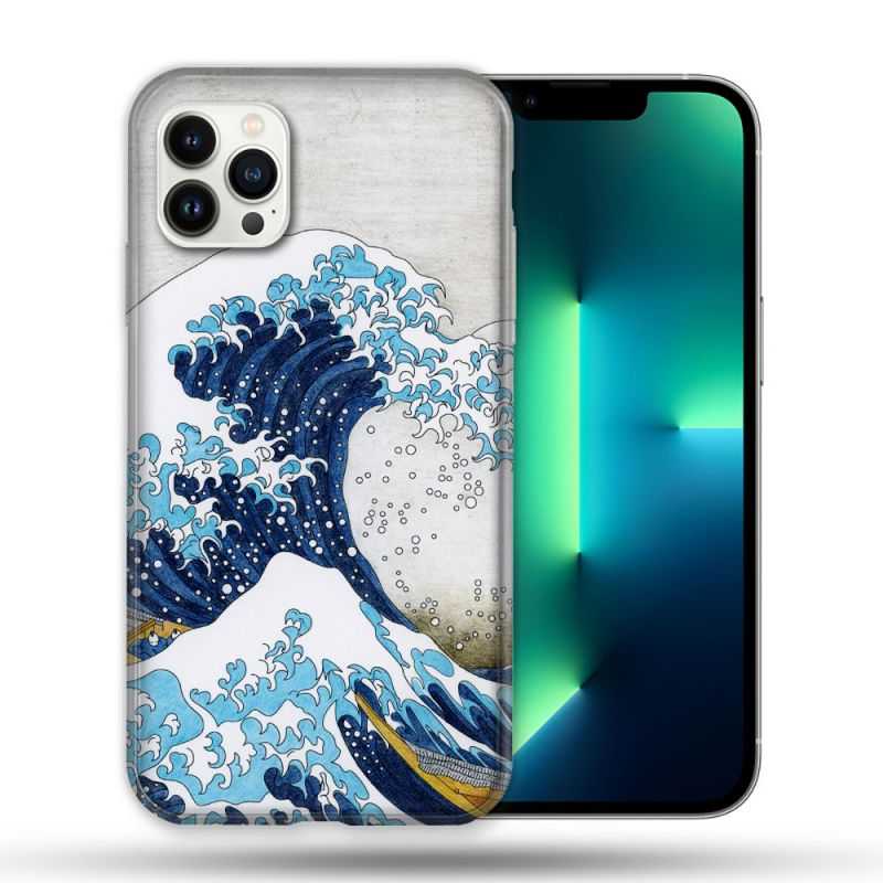 Coque Compatible Magsafe Pour Apple Iphone 13 PRO Peinture La Grande Vague