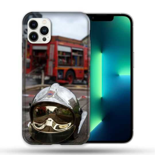 Coque Compatible Magsafe Pour Apple Iphone 13 PRO Pompier Casque Camion