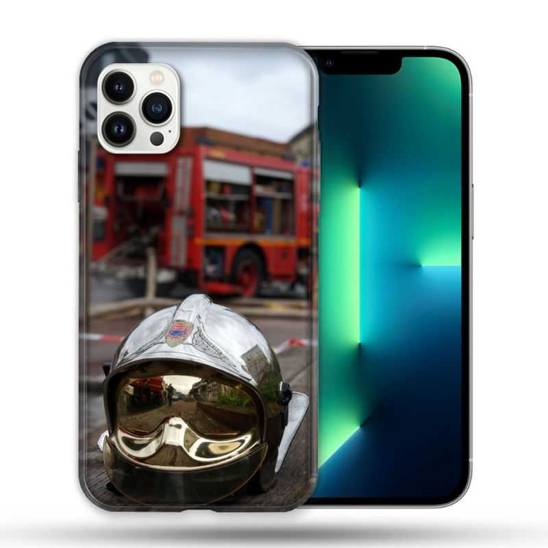 Coque Compatible Magsafe Pour Apple Iphone 13 PRO Pompier Casque Camion
