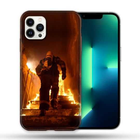 Coque Compatible Magsafe Pour Apple Iphone 13 PRO Pompier Escalier