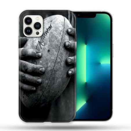 Coque Compatible Magsafe Pour Apple Iphone 13 PRO Sport Rugby Ballon Vintage