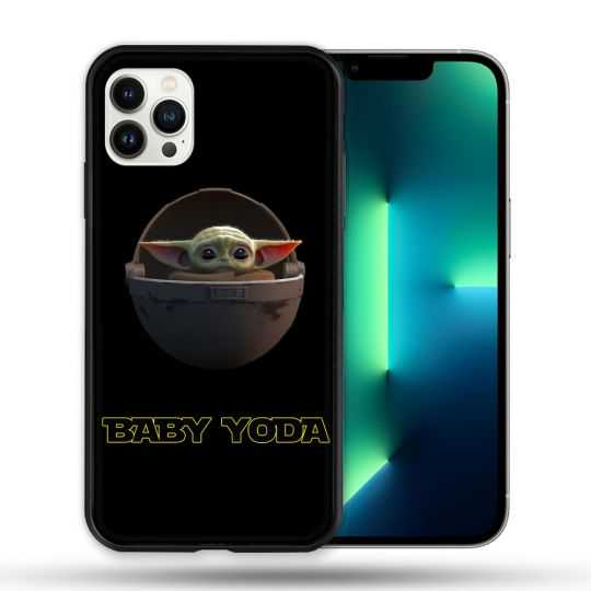 Coque Compatible Magsafe Pour Apple Iphone 13 PRO Star Wars - Yoda bebe noir