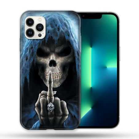 Coque Compatible Magsafe Pour Apple Iphone 13 PRO Tete de Mort Doigt