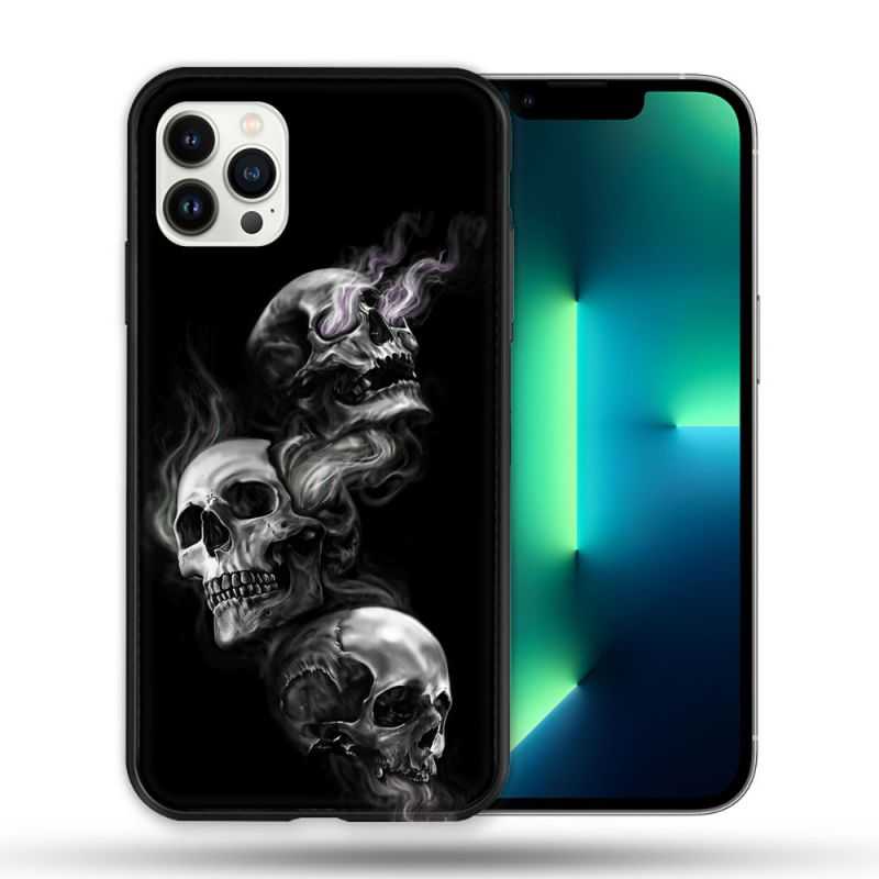 Coque Compatible Magsafe Pour Apple Iphone 13 PRO Tete de Mort Triple