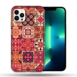 Coque Compatible Magsafe Pour Apple Iphone 13 PRO Texture Carreau Ciment Rouge