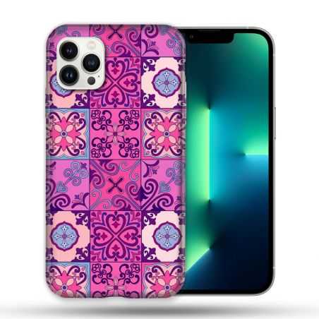 Coque Compatible Magsafe Pour Apple Iphone 13 PRO Texture Carreau Ciment Violet