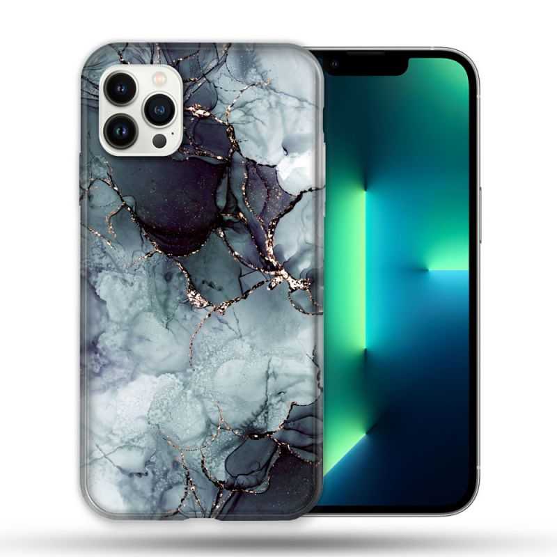 Coque Compatible Magsafe Pour Apple Iphone 13 PRO Texture Marbre Gris