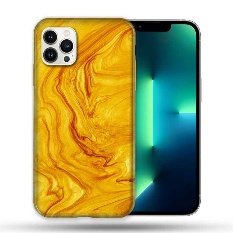 Coque Compatible Magsafe Pour Apple Iphone 13 PRO Texture Marbre Jaune