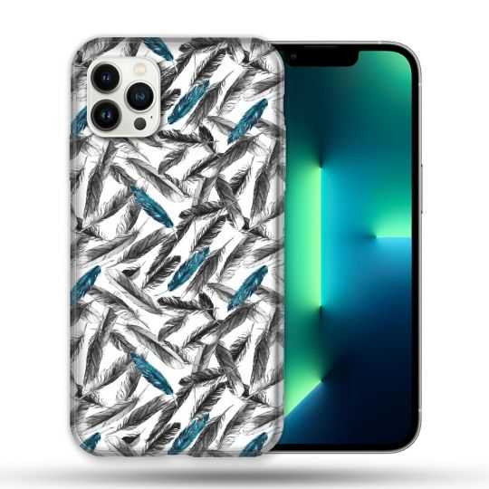 Coque Compatible Magsafe Pour Apple Iphone 13 PRO Texture Plume Canard