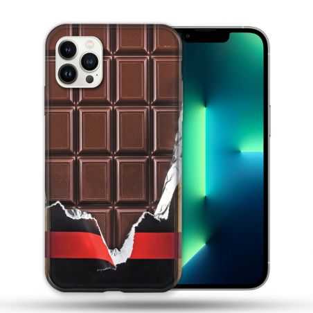 Coque Compatible Magsafe Pour Apple Iphone 13 PRO Texture Trompe Oeil Chocolat