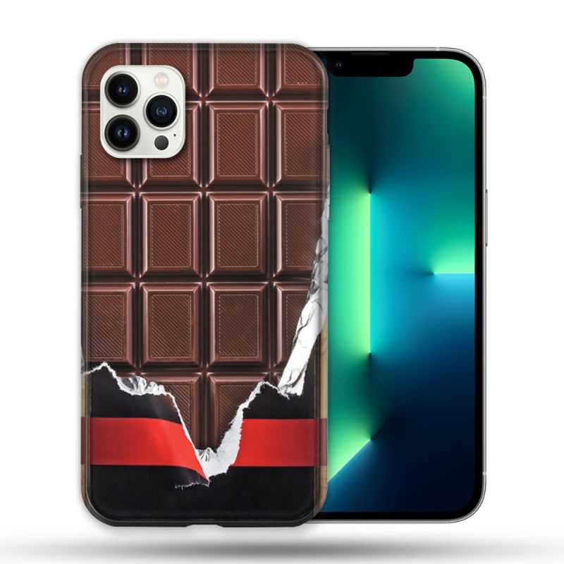 Coque Compatible Magsafe Pour Apple Iphone 13 PRO Texture Trompe Oeil Chocolat