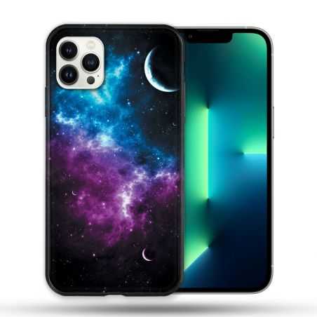 Coque Compatible Magsafe Pour Apple Iphone 13 PRO Univers Bleu Violet