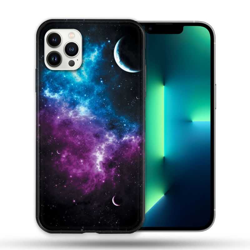 Coque Compatible Magsafe Pour Apple Iphone 13 PRO Univers Bleu Violet