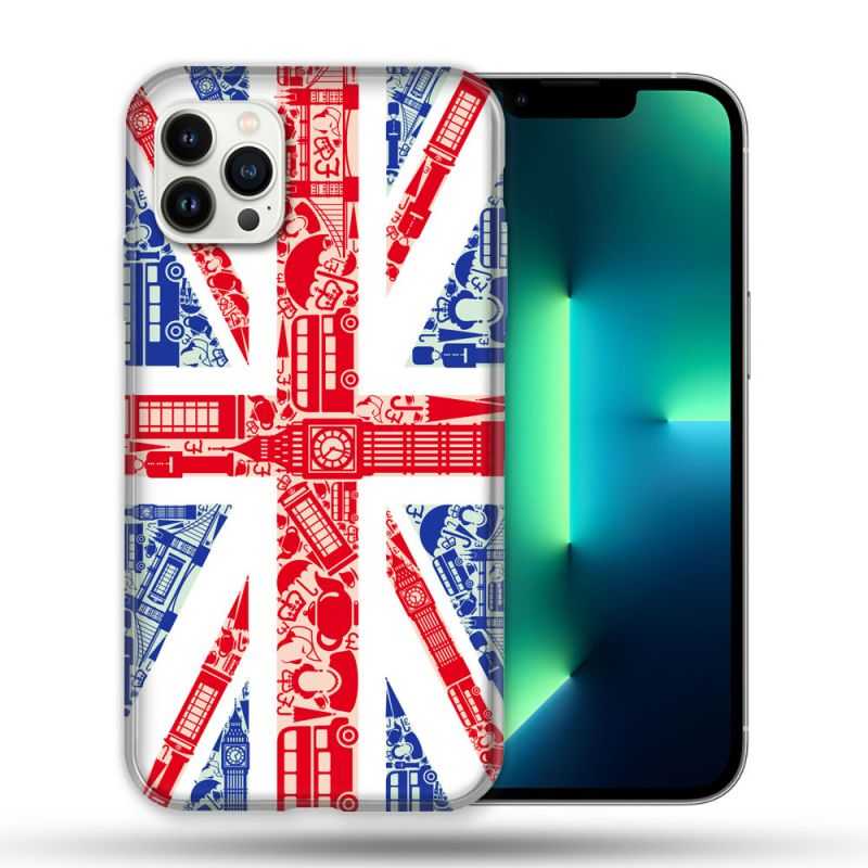 Coque Compatible Magsafe Pour Apple Iphone 13 PRO Voyage Angleterre Blanc