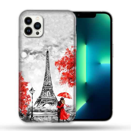 Coque Compatible Magsafe Pour Apple Iphone 13 PRO Voyage France Paris Rouge
