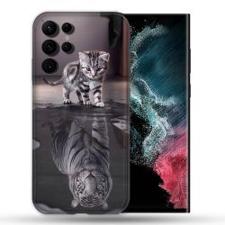 Coque compatible Magsafe Pour Samsung Galaxy S22 Ultra Animal Chat Reflet