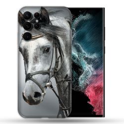 Coque compatible Magsafe Pour Samsung Galaxy S22 Ultra Animal Cheval Blanc
