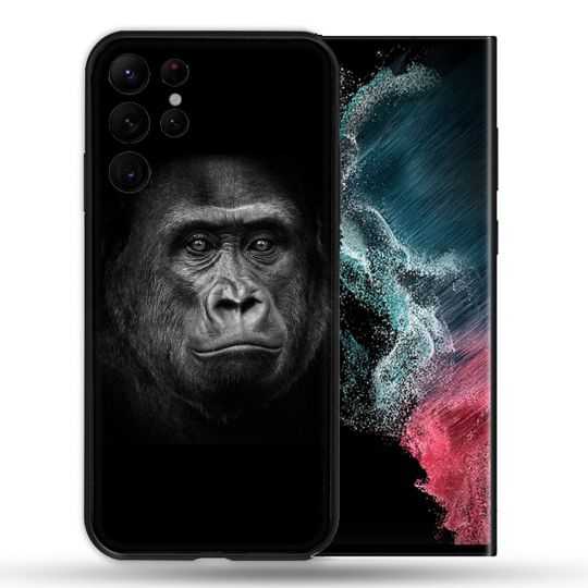 Coque compatible Magsafe Pour Samsung Galaxy S22 Ultra Animal Gorille Noir
