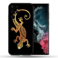Coque compatible Magsafe Pour Samsung Galaxy S22 Ultra Animal Lezard Noir