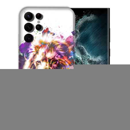 Coque compatible Magsafe Pour Samsung Galaxy S22 Ultra Animal Lion Tag