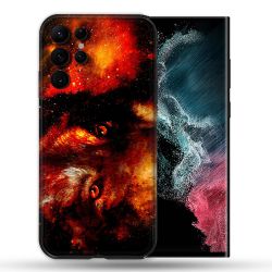Coque compatible Magsafe Pour Samsung Galaxy S22 Ultra Animal Loup Espace