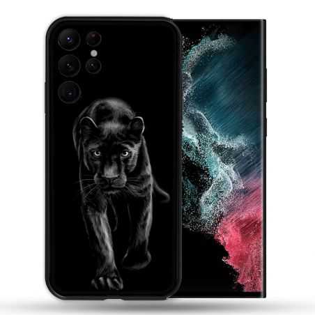 Coque compatible Magsafe Pour Samsung Galaxy S22 Ultra Animal Panthère Noire