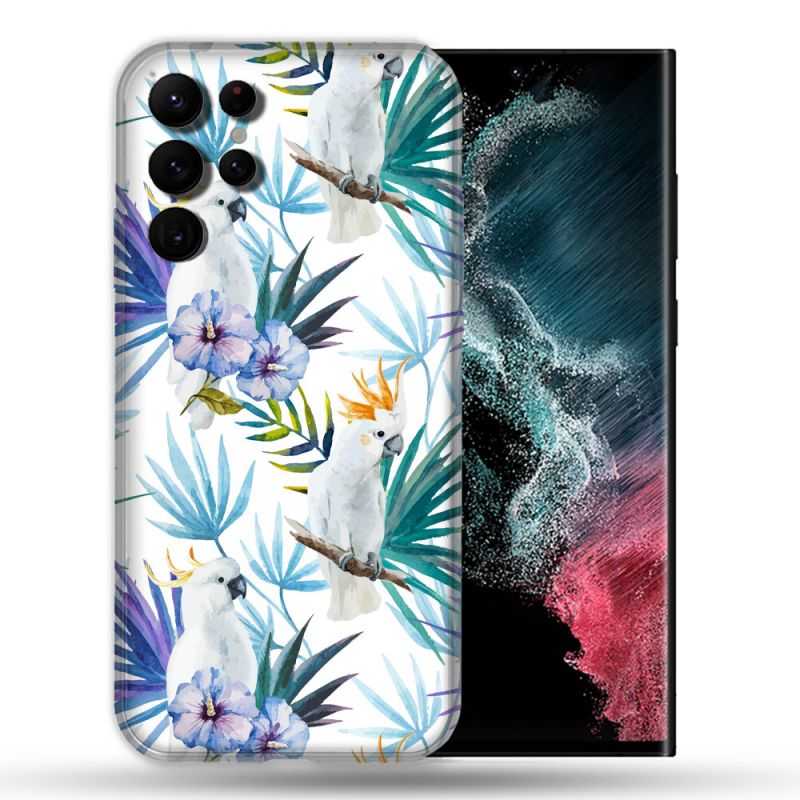 Coque compatible Magsafe Pour Samsung Galaxy S22 Ultra Animal Perroquet Peinture