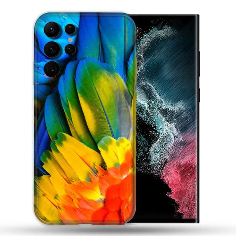 Coque compatible Magsafe Pour Samsung Galaxy S22 Ultra Animal Perroquet Plume