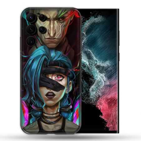 Coque compatible Magsafe Pour Samsung Galaxy S22 Ultra Arcane Jynx Bleu