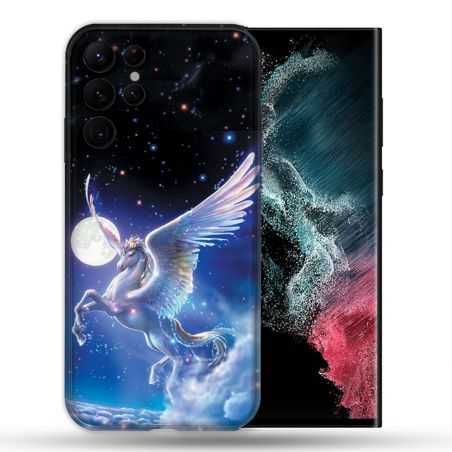 Coque compatible Magsafe Pour Samsung Galaxy S22 Ultra Fantastique Licorne Céleste