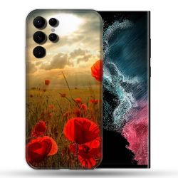 Coque compatible Magsafe Pour Samsung Galaxy S22 Ultra Fleur Coquelicot