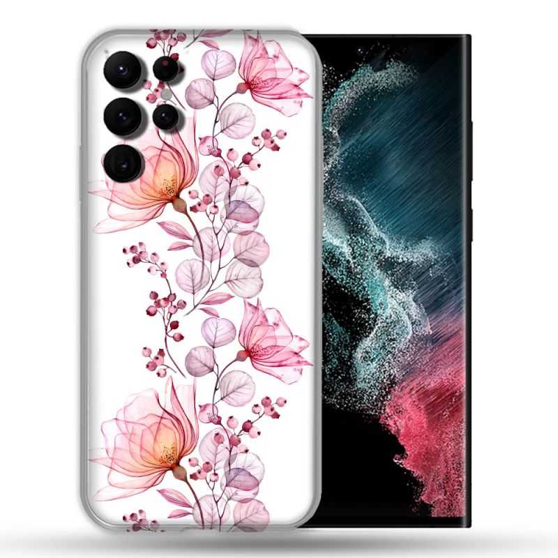 Coque compatible Magsafe Pour Samsung Galaxy S22 Ultra Fleur Eclosion