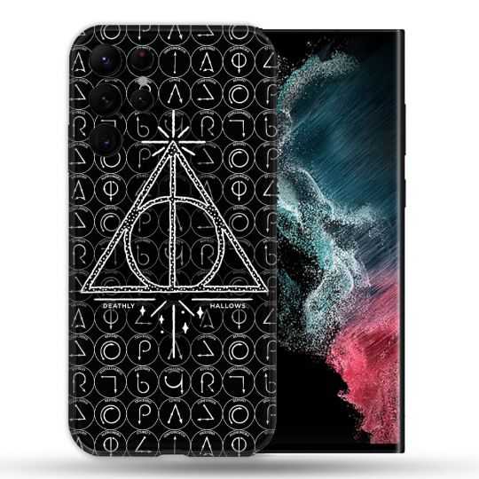 Coque compatible Magsafe Pour Samsung Galaxy S22 Ultra Harry Potter Hollows Triangle Noir