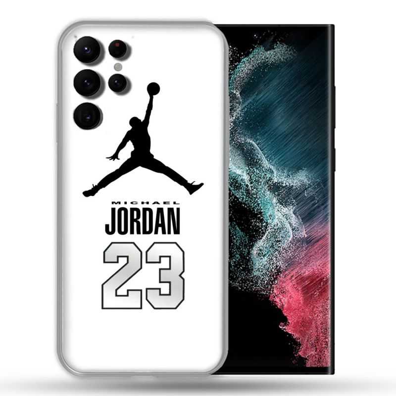 Coque compatible Magsafe Pour Samsung Galaxy S22 Ultra Jordan 23 Blanc