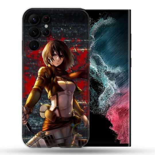 Coque compatible Magsafe Pour Samsung Galaxy S22 Ultra Manga Attaque Titans Mikasa