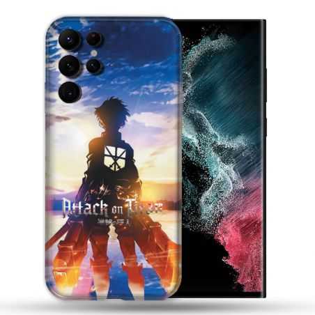Coque compatible Magsafe Pour Samsung Galaxy S22 Ultra Manga Attaque Titans Soleil