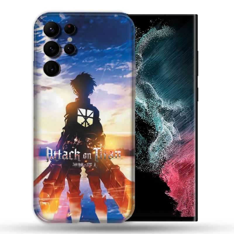 Coque compatible Magsafe Pour Samsung Galaxy S22 Ultra Manga Attaque Titans Soleil