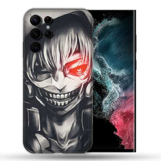 Coque compatible Magsafe Pour Samsung Galaxy S22 Ultra Manga Tokyo Ghoul Kaneki Noir