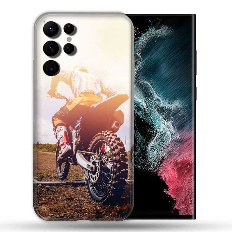 Coque compatible Magsafe Pour Samsung Galaxy S22 Ultra Moto Cross Soleil