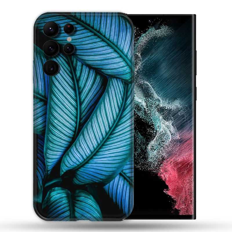 Coque compatible Magsafe Pour Samsung Galaxy S22 Ultra Nature Feuille Palmier