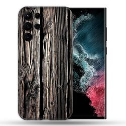 Coque compatible Magsafe Pour Samsung Galaxy S22 Ultra Texture Bois