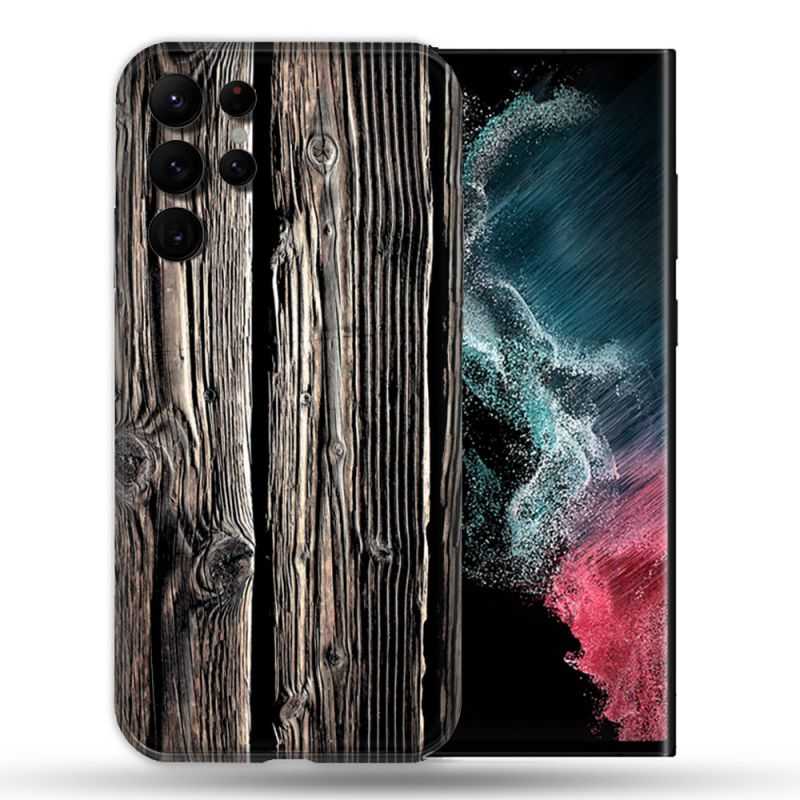 Coque compatible Magsafe Pour Samsung Galaxy S22 Ultra Texture Bois