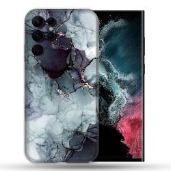 Coque compatible Magsafe Pour Samsung Galaxy S22 Ultra Texture Marbre Gris