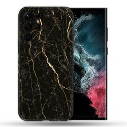 Coque compatible Magsafe Pour Samsung Galaxy S22 Ultra Texture Marbre Noir