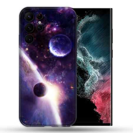Coque compatible Magsafe Pour Samsung Galaxy S22 Ultra Univers Planete Stellaire