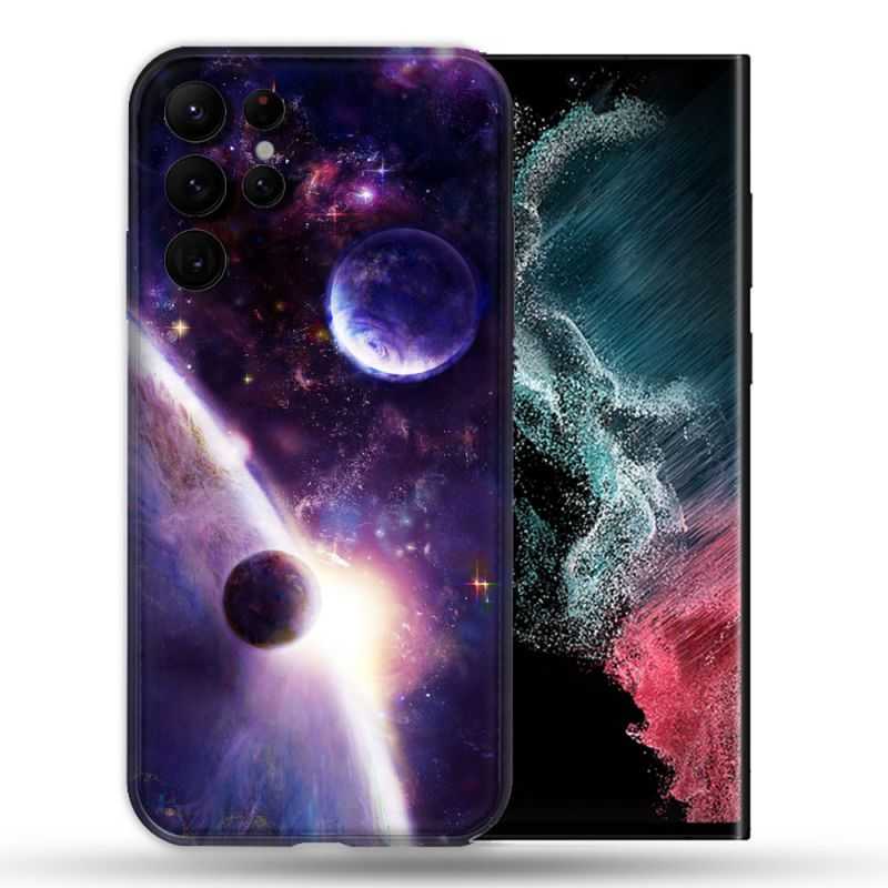 Coque compatible Magsafe Pour Samsung Galaxy S22 Ultra Univers Planete Stellaire